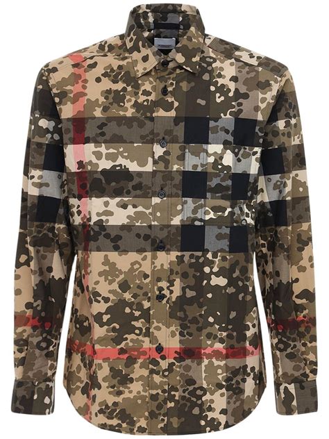 camisa social burberry|burberry camouflage shirt.